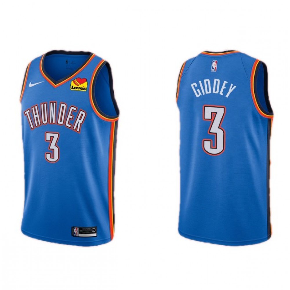 Men's Oklahoma City Thunder Josh Giddey #3 Blue 20/21 Swingman Jersey- Icon Edition-Pro Kit Vault | Brand New 26/27 Sports Jerseys
